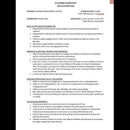 Image for THE COLUMBIA BOROUGH POLICE DEPARTMENT IS HIRING A PARKING ENFORCEMENT OFFICER