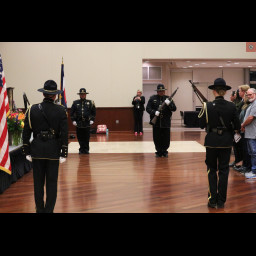 The Mesa County Sheriff's Office Honor Guard presents the Colors.