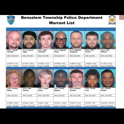 Image for BENSALEM TOWNSHIP POLICE - WEEKLY WARRANT LIST – JULY 8, 2026