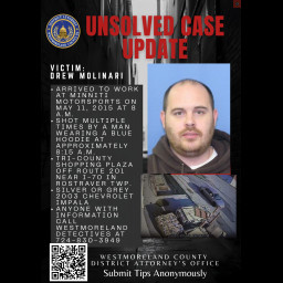 Image for Unsolved Major Crimes Case: Drew Molinari, 34, Rostraver Township