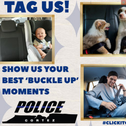 Image for Show Us Your Summer Buckle Up Style! Tag the Cortez Police Department in your Seat Belt Photos.