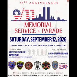 Image for 25th Anniversary 9/11 Memorial Service & Parade