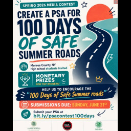 Image for 2026 Monroe County Media Contest - 100 Days of Safe Summer Roads