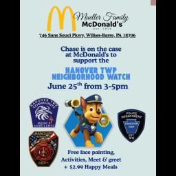 Image for Hanover Township Neighborhood Crime Watch, Public Safety Day at McDonalds