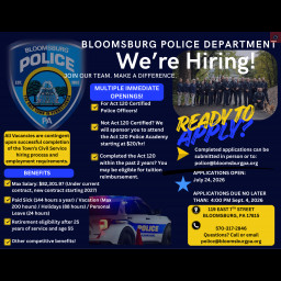Image for Now Hiring Police Officers!