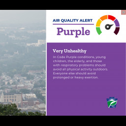 Image for Code Purple Air Quality Action Day for Friday, July 17.