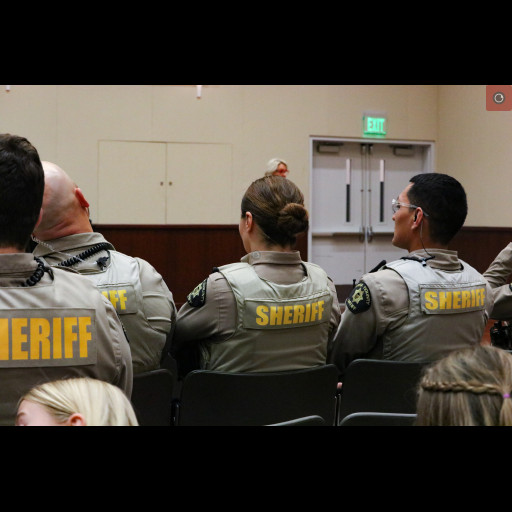 A group of Mesa County Sheriff's Deputies watch the awards ceremony.