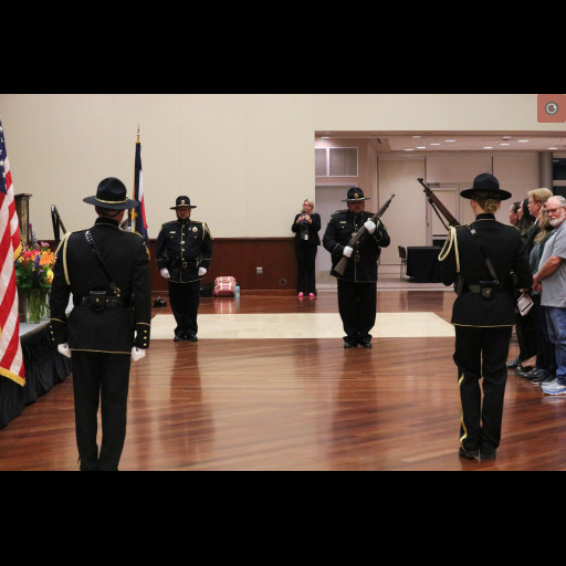 The Mesa County Sheriff's Office Honor Guard presents the Colors.