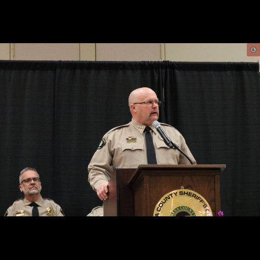 Undersheriff King speaks at the Awards Ceremony.