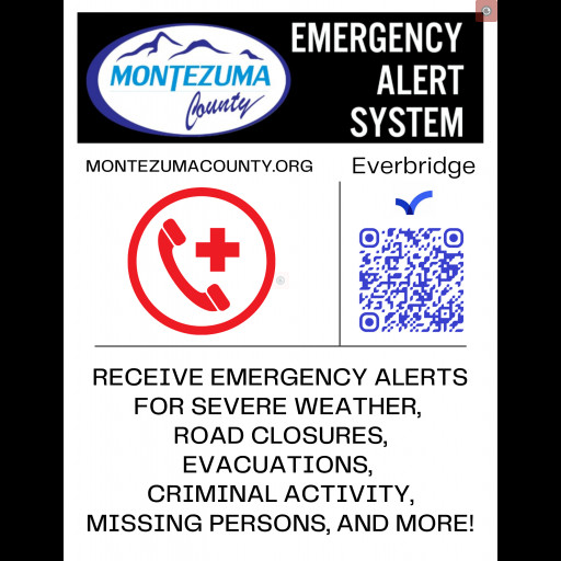 Flyer for the Montezuma County Everbridge Emergency Alert System